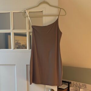 Aritzia Elegant Brown One-Shoulder Top